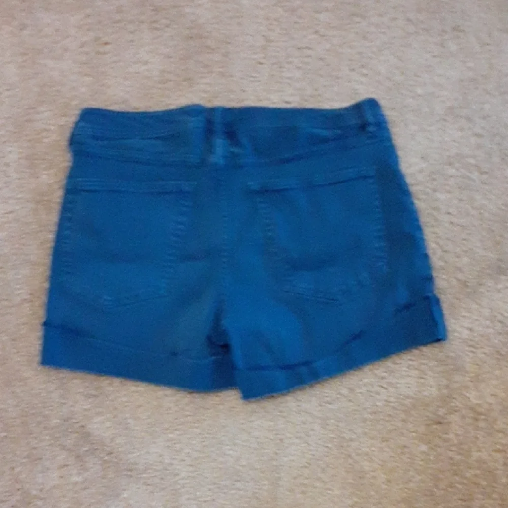 Ladies Blue Denim Cuffed Shorts